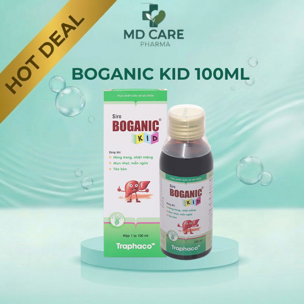 Boganic Kid 100ml – Siro Mát Gan Thanh Nhiệt, Giảm Rôm Sảy, Mẩn Ngứa, Dị Ứng Cho Trẻ
