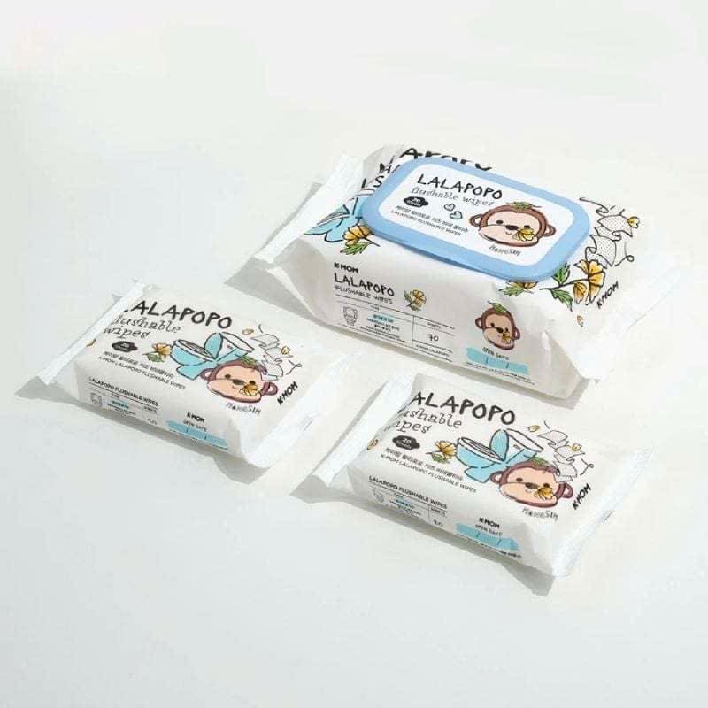 Khăn ướt tự hủy cao cấp K-mom Lalapopo (70 tờ)