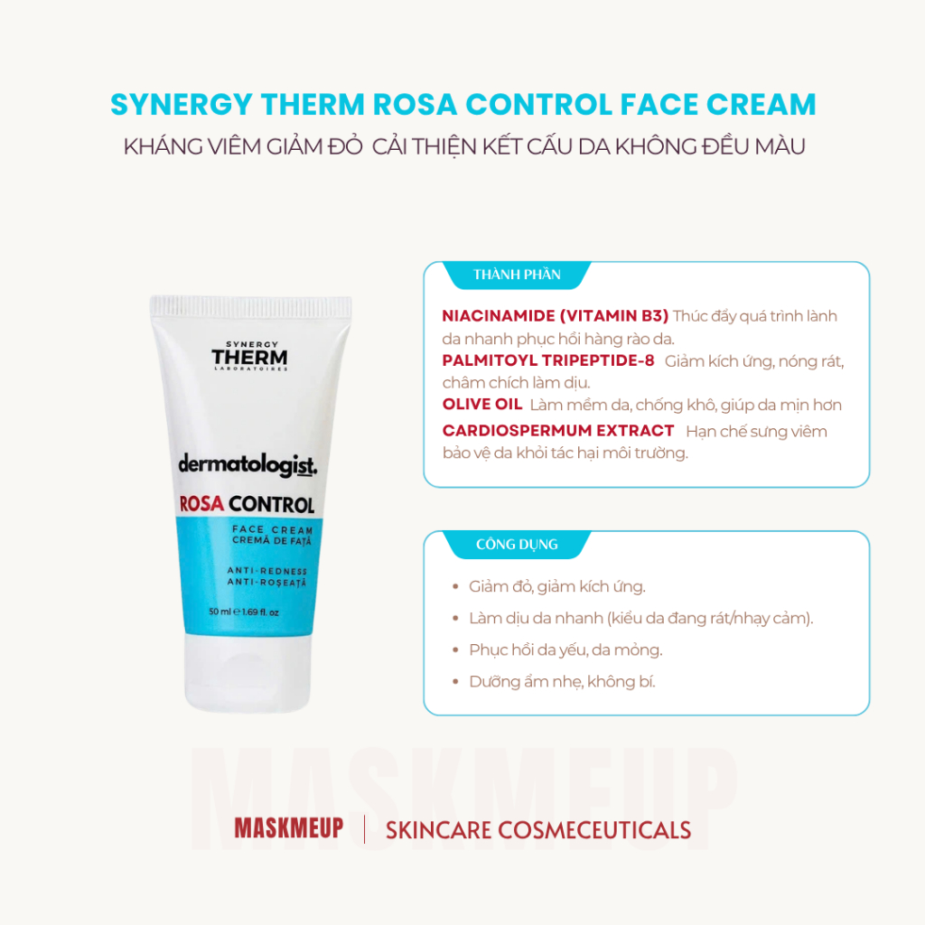 Synergy Therm Rosa Control Face Cream - Kem chống đỏ da dành cho da nhạy cảm