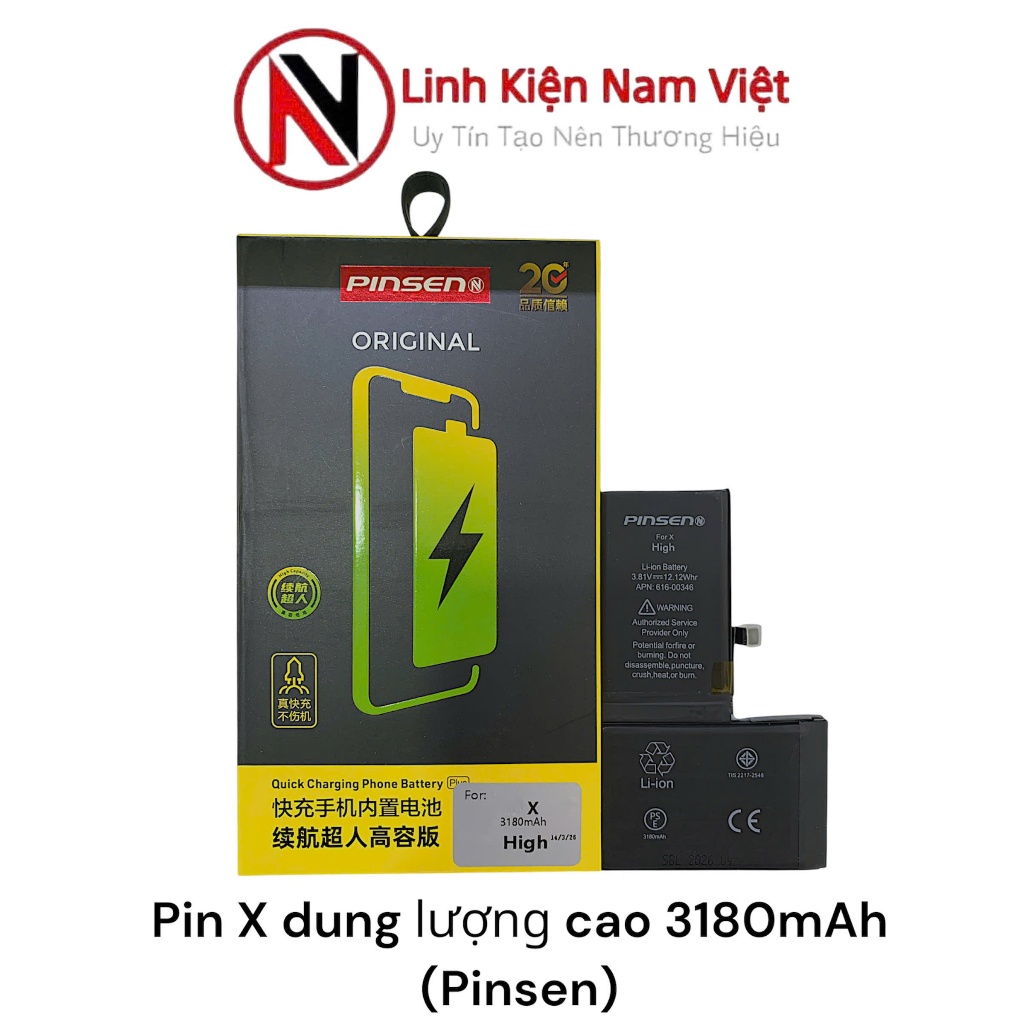 Pin X dung lượng cao 3180mAh (Pinsen)