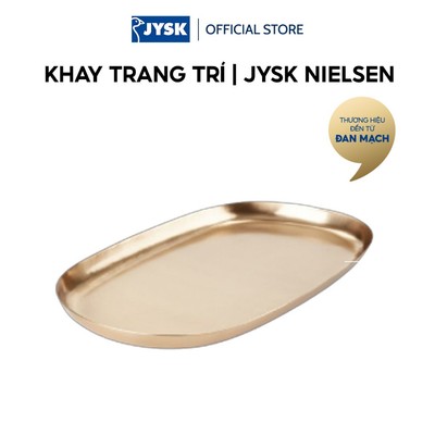 Khay trang trí | JYSK NIELSEN | kim loại | màu đồng | R17xD30cm
