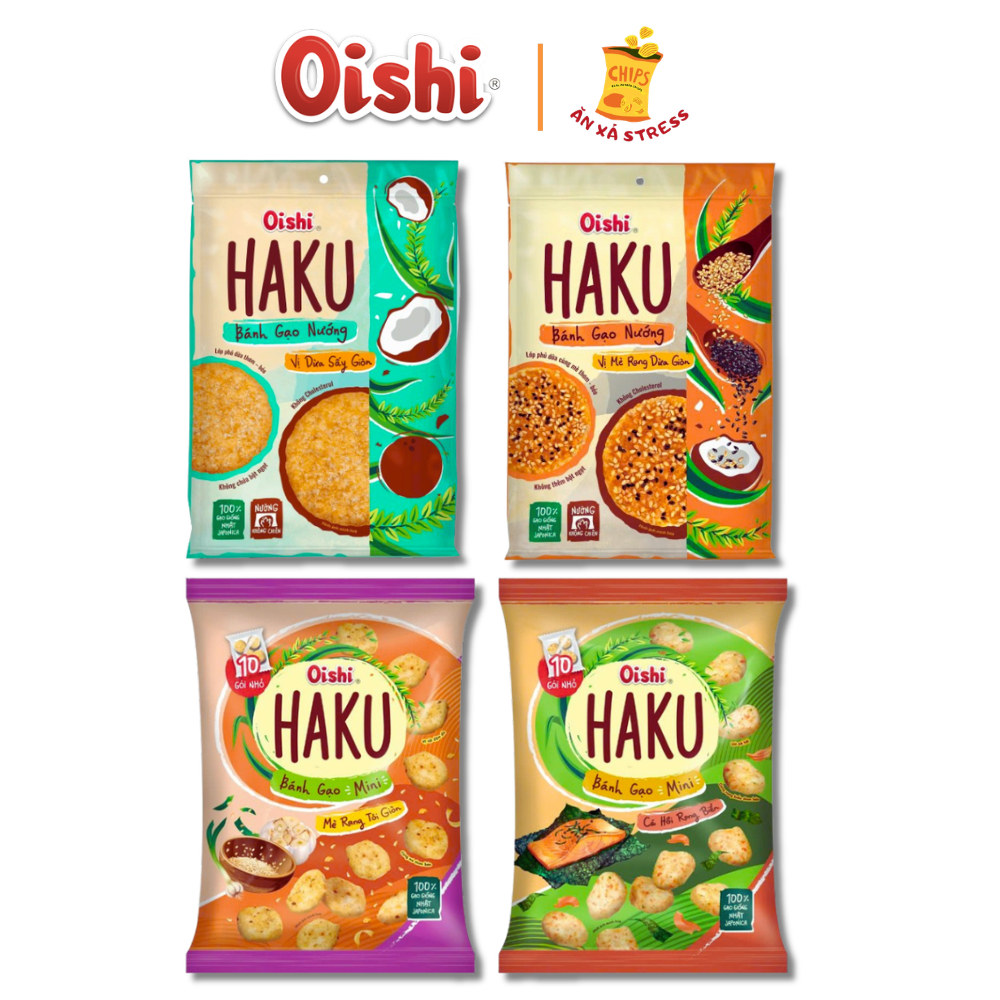 Bánh Gạo Nướng Oishi HAKU Đủ Vị Giòn Tan Không Cholesterol