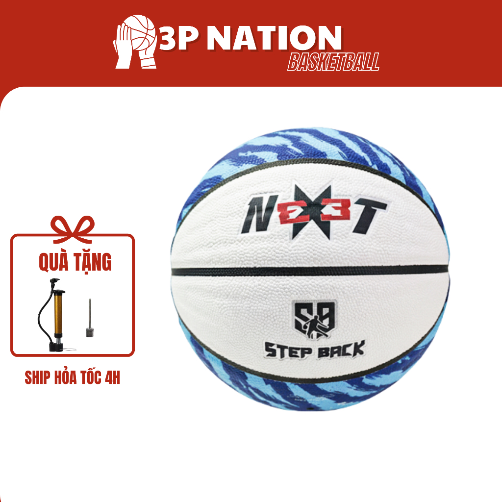 Quả bóng rổ Stepback 3x3 NXT size 6, banh bóng rổ tiêu chuẩn thi đấu FIBA chơi indoor và outdoor