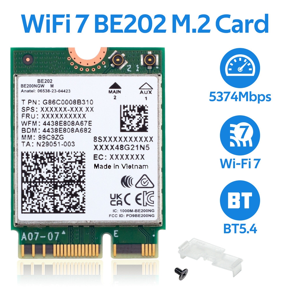 [Chính hãng] Card Intel BE202 Bluetooth 5.4 Tri Band 2.4G / 5G / 6GHz - BH 12 tháng