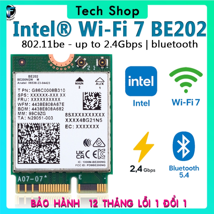 [ BH 12th ] Card WiFi 7 BE202 Wireless Card - Bluetooth 5.4 chính hãng