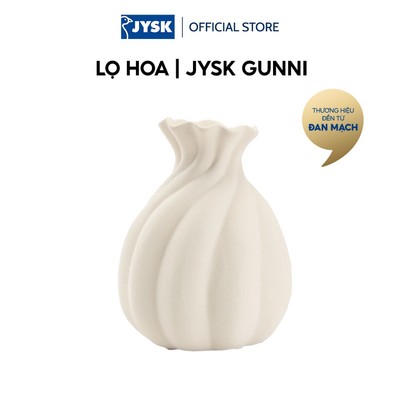 Lọ hoa | JYSK GUNNI | gốm | trắng | Ø14xC18cm