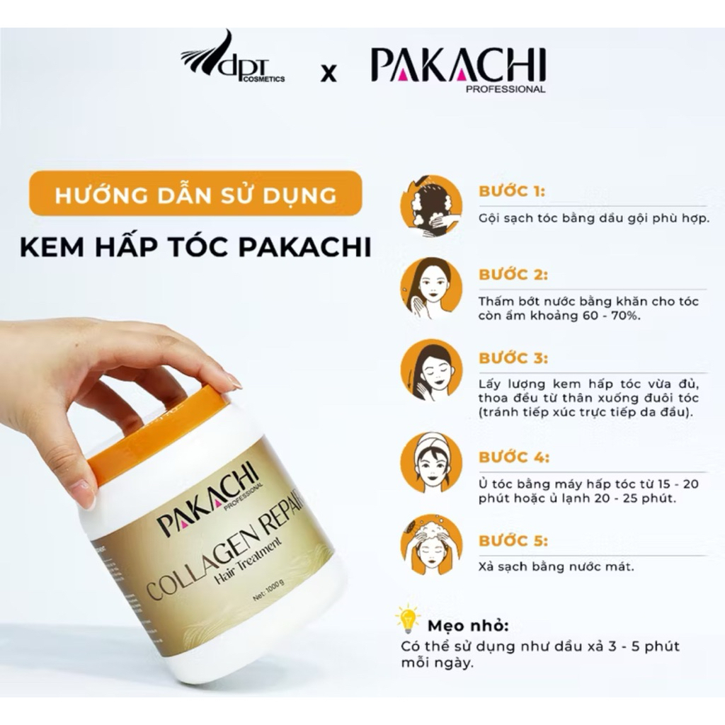 Hấp tóc PAKACHI -1000mil chuẩn salon
