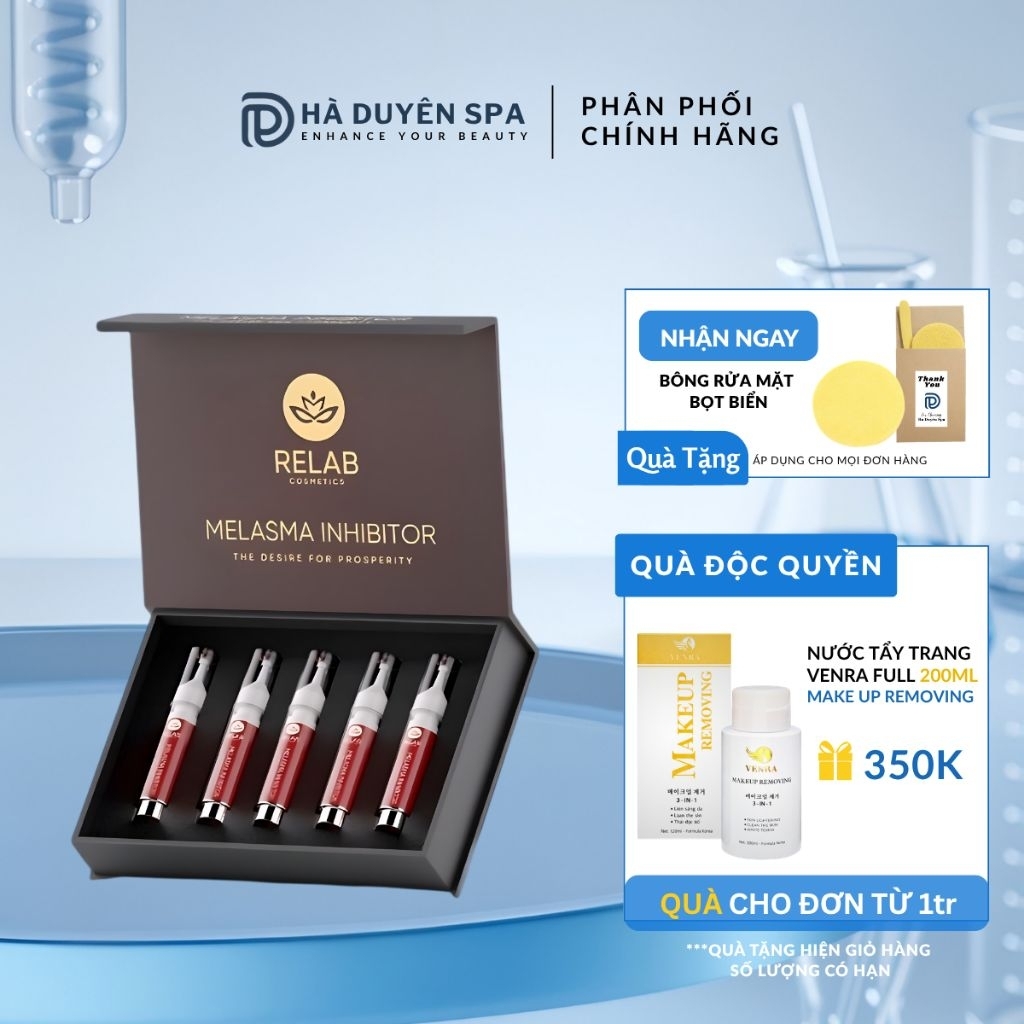 Cao nám Melasma Inhibitor RELAB hộp 5 ống - Sáng da, tiêu diệt nám đốm, đều màu da