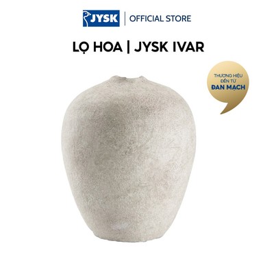 Lọ hoa | JYSK IVAR | gốm | trắng/xám nhạt | Ø17xC21cm