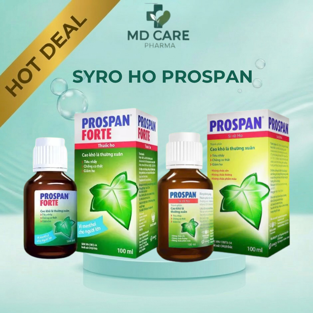Prospan 100ml SOHACO & Prospan Fort 100ml – Siro Ho Lá Thường Xuân Giảm Ho, Long Đờm Cho Bé & Người 