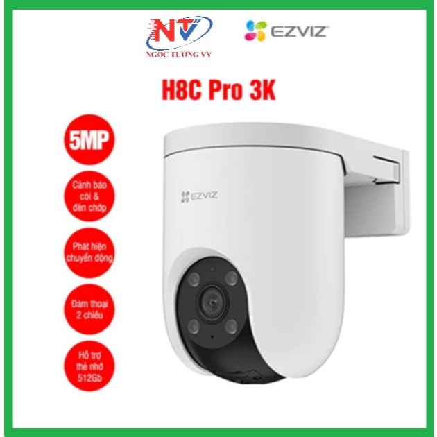 Camera Wifi Ezviz H8C PRO 3MP/5MP, chống nước, Xoay 360, Theoo Dõi Chuyển Động, Cảnh Báo Còi Và Đèn