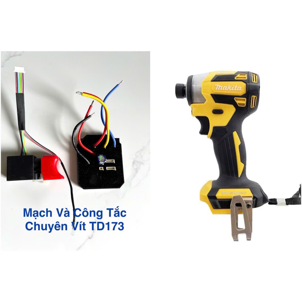 mạch và công tắc vít td173 lắp cho máy Makita ,hukan, drama