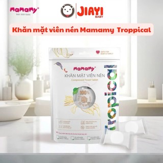 Khăn mặt viên nén Mamamy Tropical siêu thấm hút sợi tự nhiên an toàn cho mẹ và bé