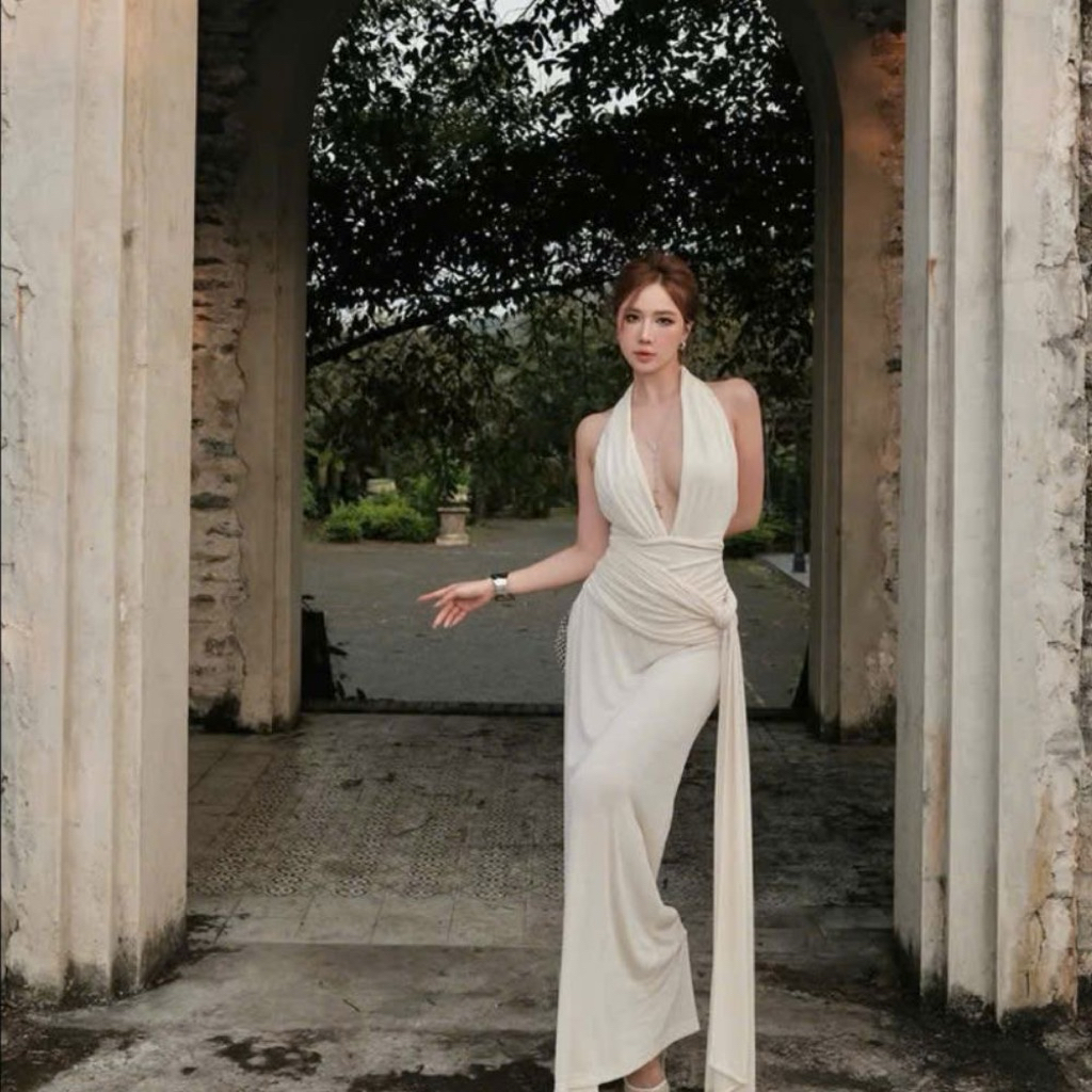 Đầm thun hở lưng cột dây LISA STOREE