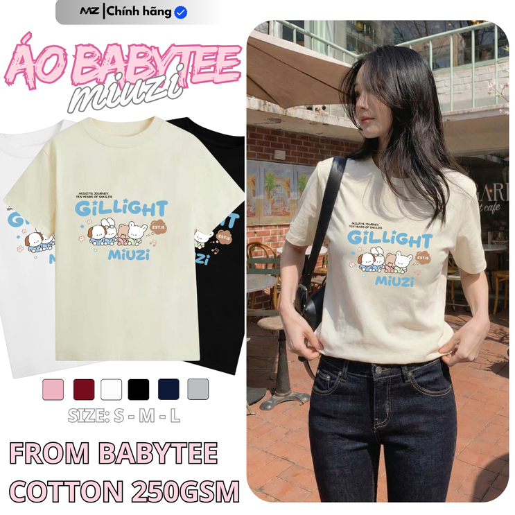 [DEAL MỞ BÁN] Áo Baby Tee Maison Miuzi MS103 In Họa Tiết GILLIGHT, Chất Cotton 250gsm Cao Cấp Dày Dặn Đứng Form