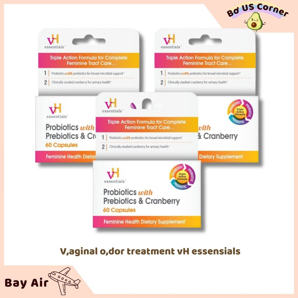 Viên uống bổ sung lợi khuẩn vH Essentials Probiotics Prebiotics Cranberry Cân Bằng pH MỸ (BAY AIR)