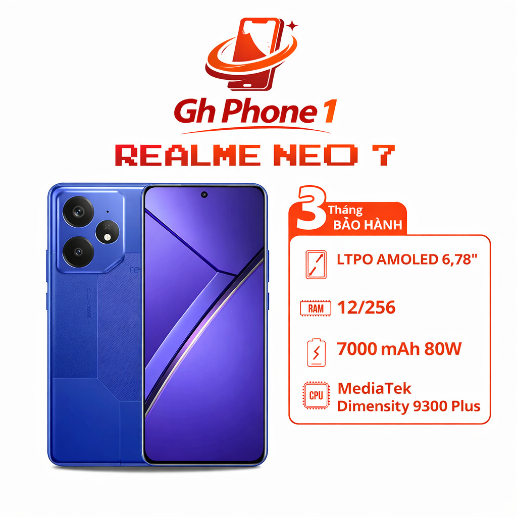 Điện Thoại Realme Neo 7, Dimensity 9300 Plus , Ram 12/256Gb, Màn Hình 6.78 inches. Gh Phone 1
