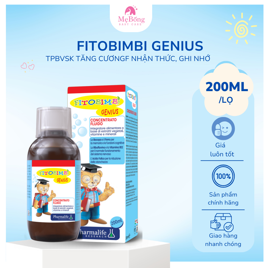 Fitobimbi Genius - Hỗ trợ trẻ tăng cường nhận thức, ghi nhớ tốt