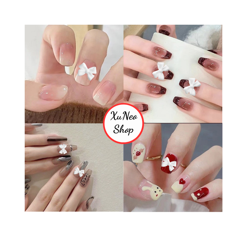Móng Tay Giả Đính Đá XUNEOSHOP Set 24 Móng Tay Giả Kèm Keo