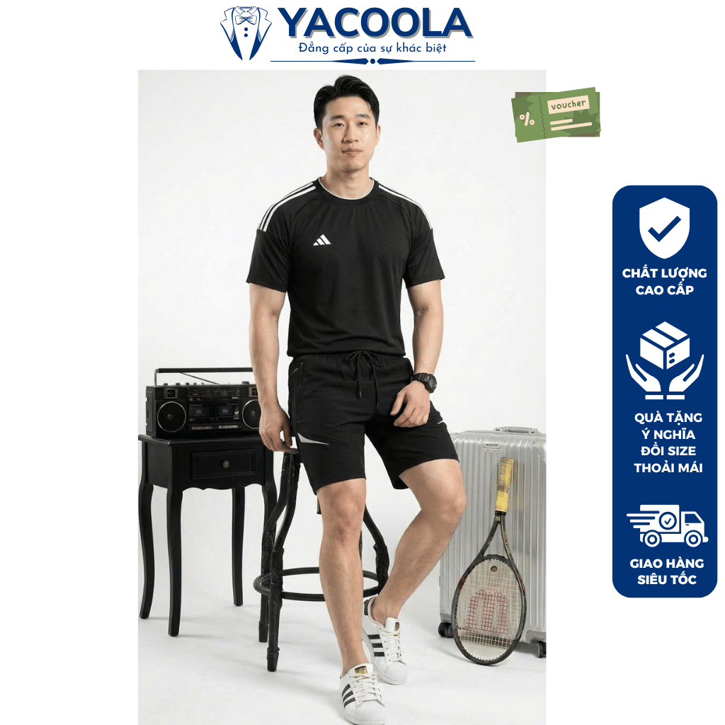 Đồ bộ nam mùa hè cổ tròn chất mát chuẩn phom Hàng Cao Cấp Yacoola YH6-B028 Bộ quần áo nam cộc tay th