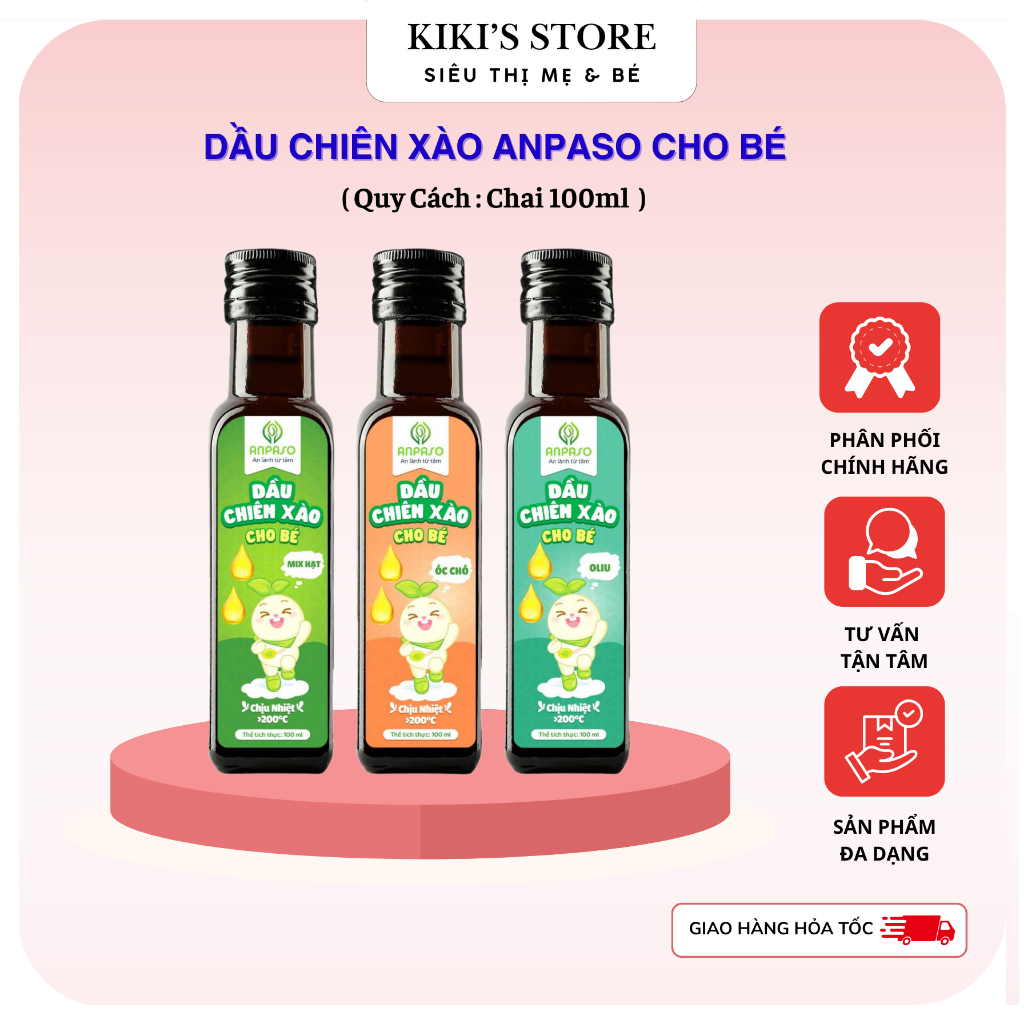 Dầu Chiên xào Anpaso cho bé ăn dặm - Chai 100ml