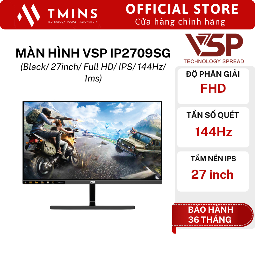 Màn hình VSP IP2709SG (Black/ 27inch/ Full HD/ IPS/ 144Hz/ 1ms) - Hàng chính hãng