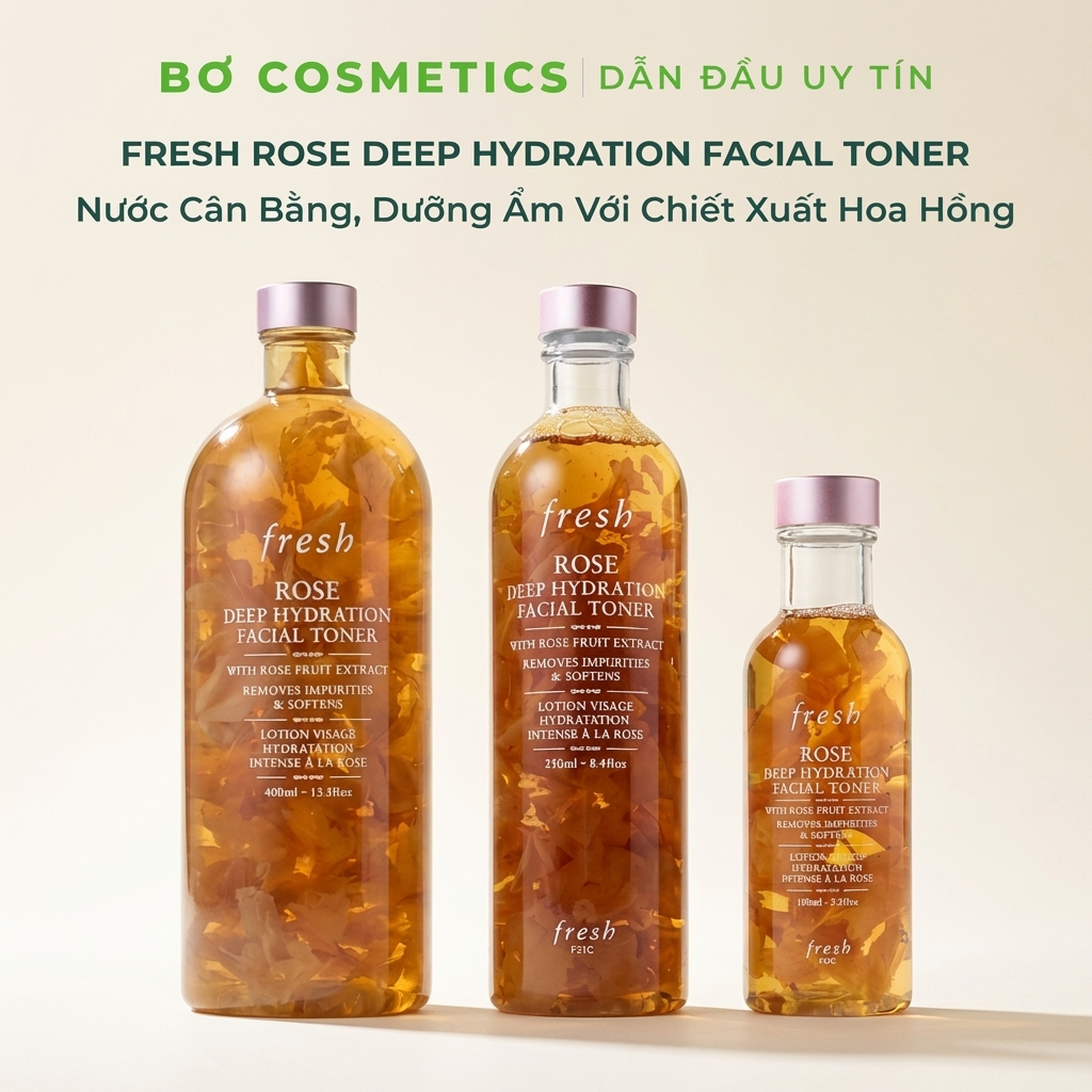 Nước Hoa Hồng Fresh Rose DEEP HYRATION FACIAL Toner Cấp Ẩm, Làm Dịu Da
