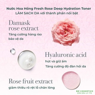 Nước Hoa Hồng Fresh Rose DEEP HYRATION FACIAL Toner Cấp Ẩm, Làm Dịu Da