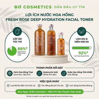 Nước Hoa Hồng Fresh Rose DEEP HYRATION FACIAL Toner Cấp Ẩm, Làm Dịu Da