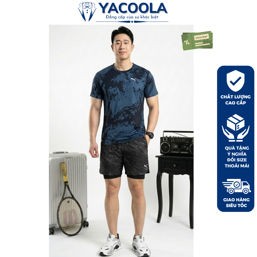 Bộ quần áo nam mùa hè vải mát chuẩn phom xịn đẹp Hàng Cao Cấp Yacoola YH6-1201 Set đồ nam cộc tay dạ