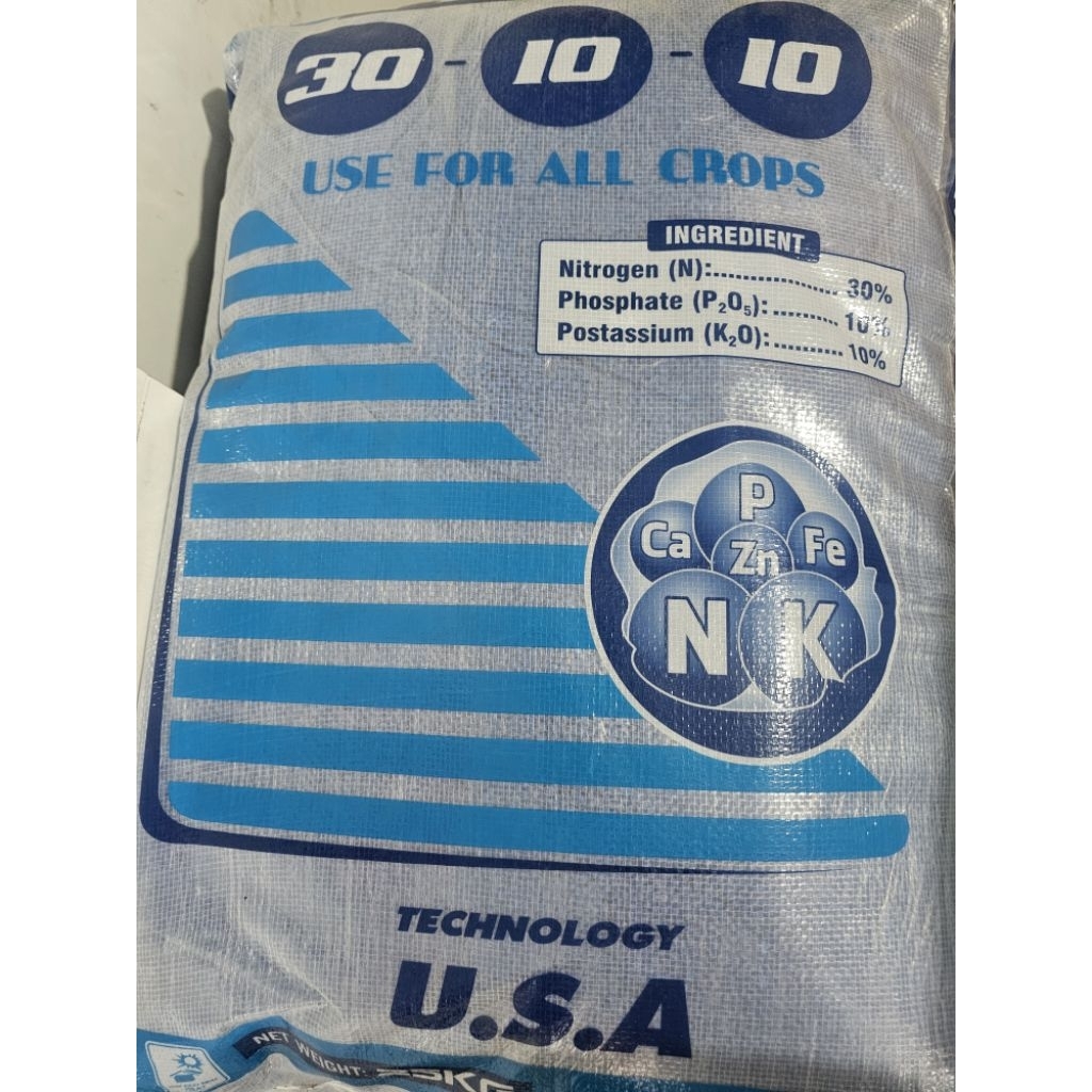 1 Bao 25kg NPK 30 10 10 - hạt xanh tan rất nhanh - kéo đọt, dưỡng thân, cành, lá,...