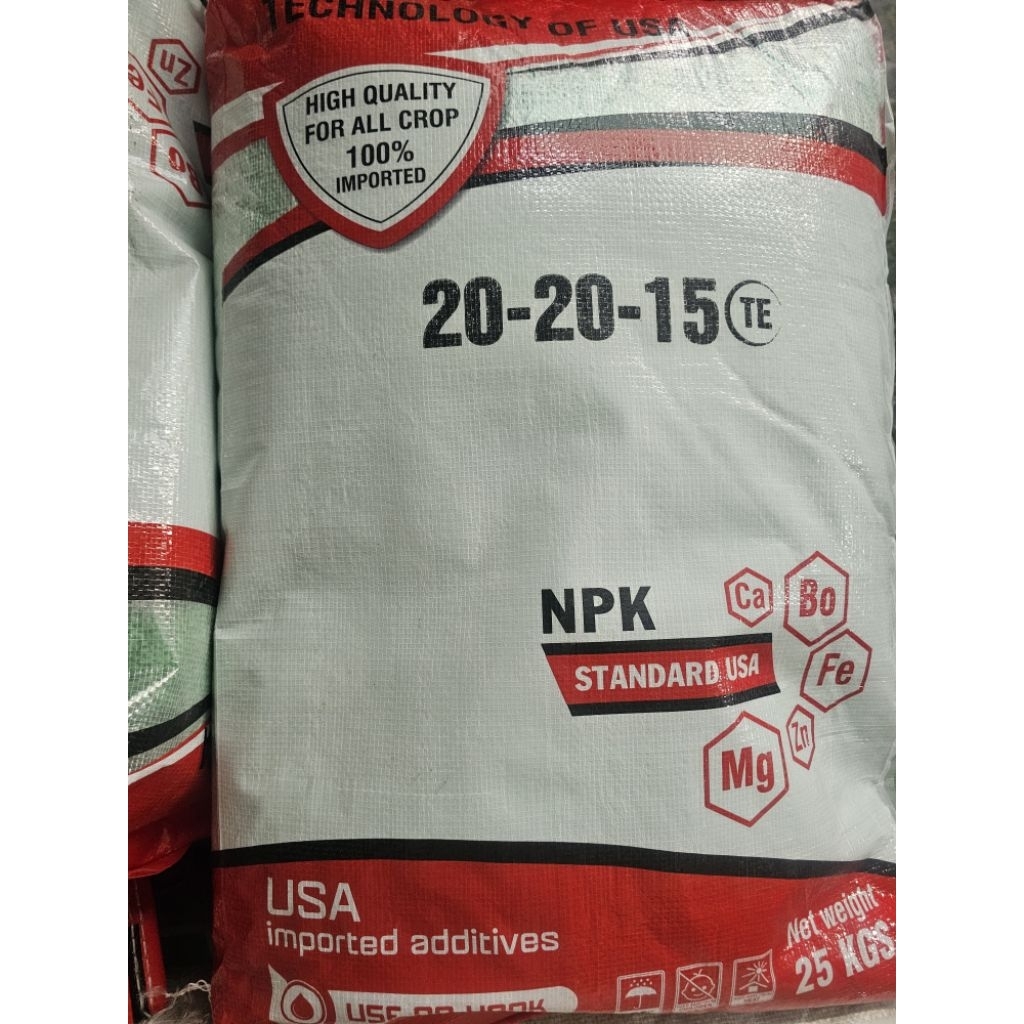 1 Bao 25kg npk 20 20 15 - tan nhanh - giúp đâm chồi, kéo đọt, lá xanh dày mướt,...
