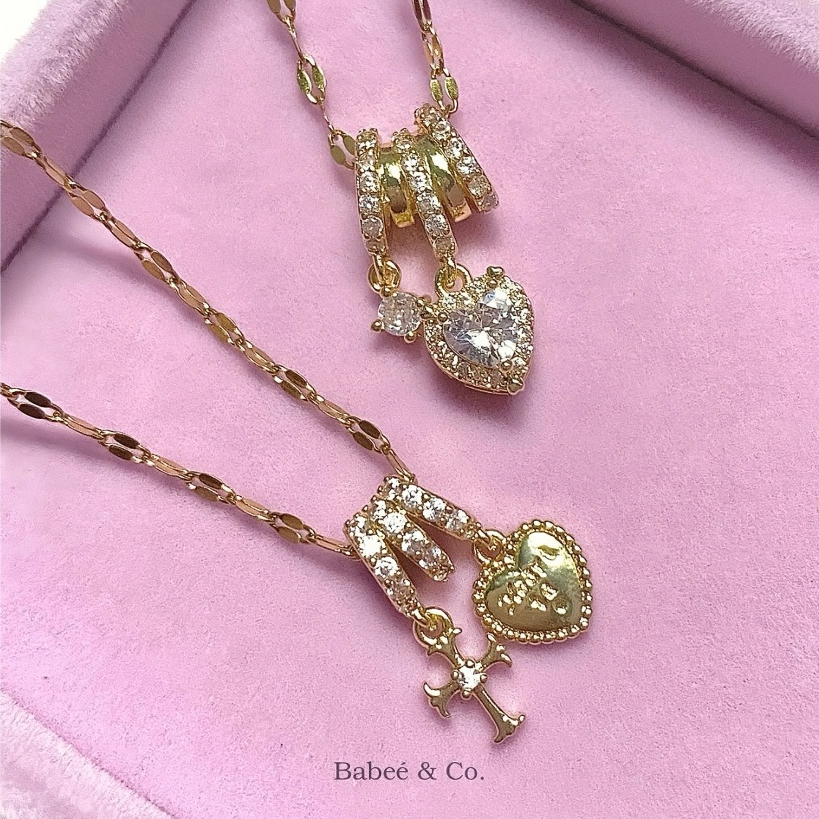 Holy Heart Necklace & Crystal Heart Necklace - Babeé & Co.