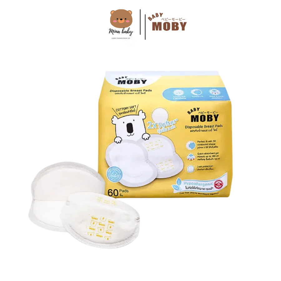 Bịch miếng thấm sữa Moby Baby thoáng khí (60 miếng/bịch)