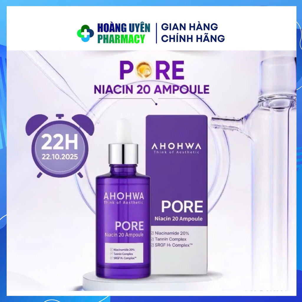 Serum Ahohwa làm sáng, cải thiện sắc tố, thu nhỏ lỗ chân lông Ahohwa Pore Niacinamide 20% Ahohwa 30m