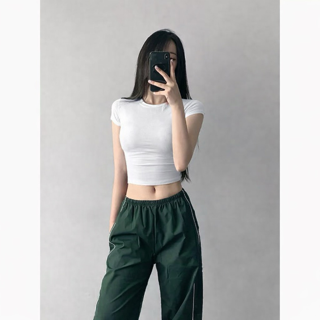 PQ06-Áo thun cổ tròn(cổ thấp) crotop ôm tay ngắn basic chất bozip cá tính sexy - PQ store | BigBuy360 - bigbuy360.vn