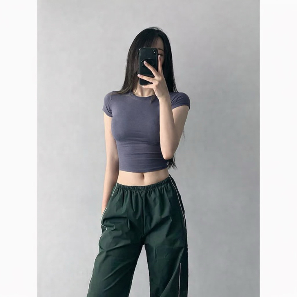 PQ06-Áo thun cổ tròn(cổ thấp) crotop ôm tay ngắn basic chất bozip cá tính sexy - PQ store | BigBuy360 - bigbuy360.vn