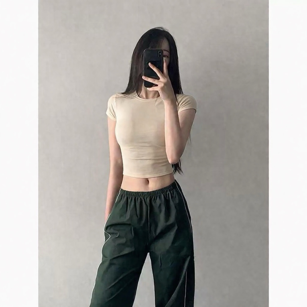 PQ06-Áo thun cổ tròn(cổ thấp) crotop ôm tay ngắn basic chất bozip cá tính sexy - PQ store | BigBuy360 - bigbuy360.vn