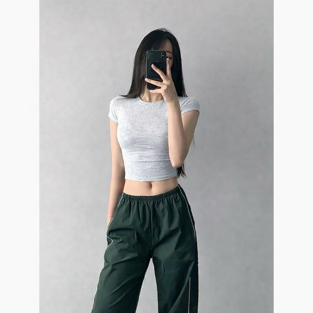 PQ06-Áo thun cổ tròn(cổ thấp) crotop ôm tay ngắn basic chất bozip cá tính sexy - PQ store | BigBuy360 - bigbuy360.vn