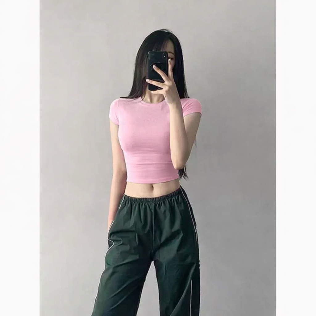 PQ06-Áo thun cổ tròn(cổ thấp) crotop ôm tay ngắn basic chất bozip cá tính sexy - PQ store | BigBuy360 - bigbuy360.vn