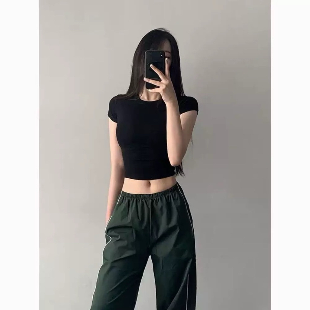 PQ06-Áo thun cổ tròn(cổ thấp) crotop ôm tay ngắn basic chất bozip cá tính sexy - PQ store | BigBuy360 - bigbuy360.vn