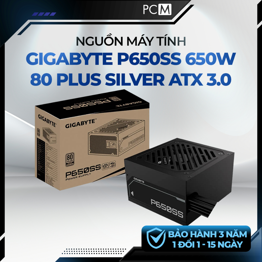 Bộ nguồn Gigabyte GP-P650SS 650W 80 Plus Silver chuẩn ATX 3.0 dùng cho PC gaming