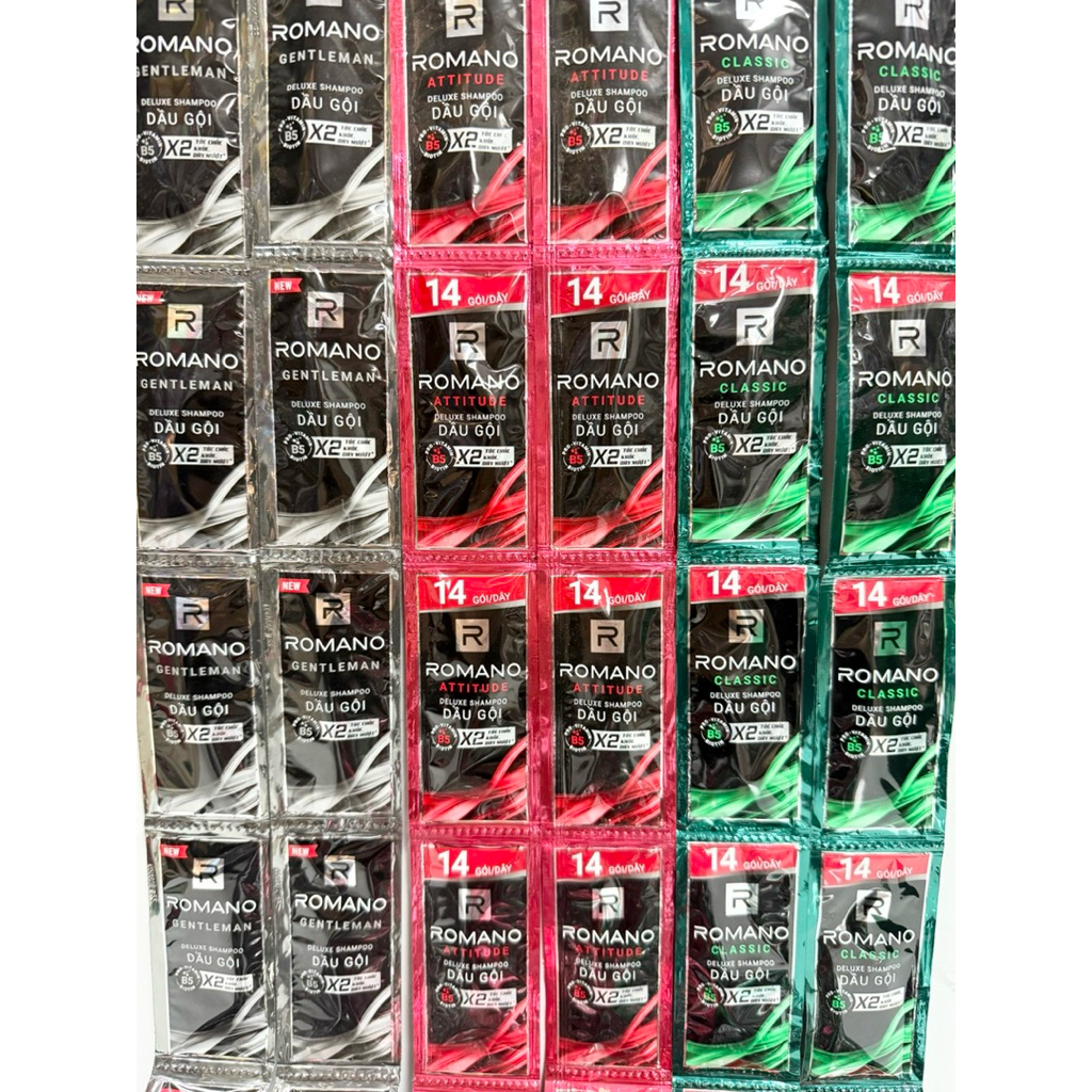 Combo 10 Dây Dầu Gội Romano Classic 1 Dây 14 Gói