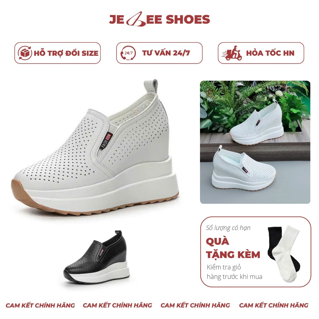 Giày thể thao nữ độn đế ẩn 10cm chất liệu cao cấp, êm ái thoáng khí (Tăng 1 size) - Jebee Shoes JB25