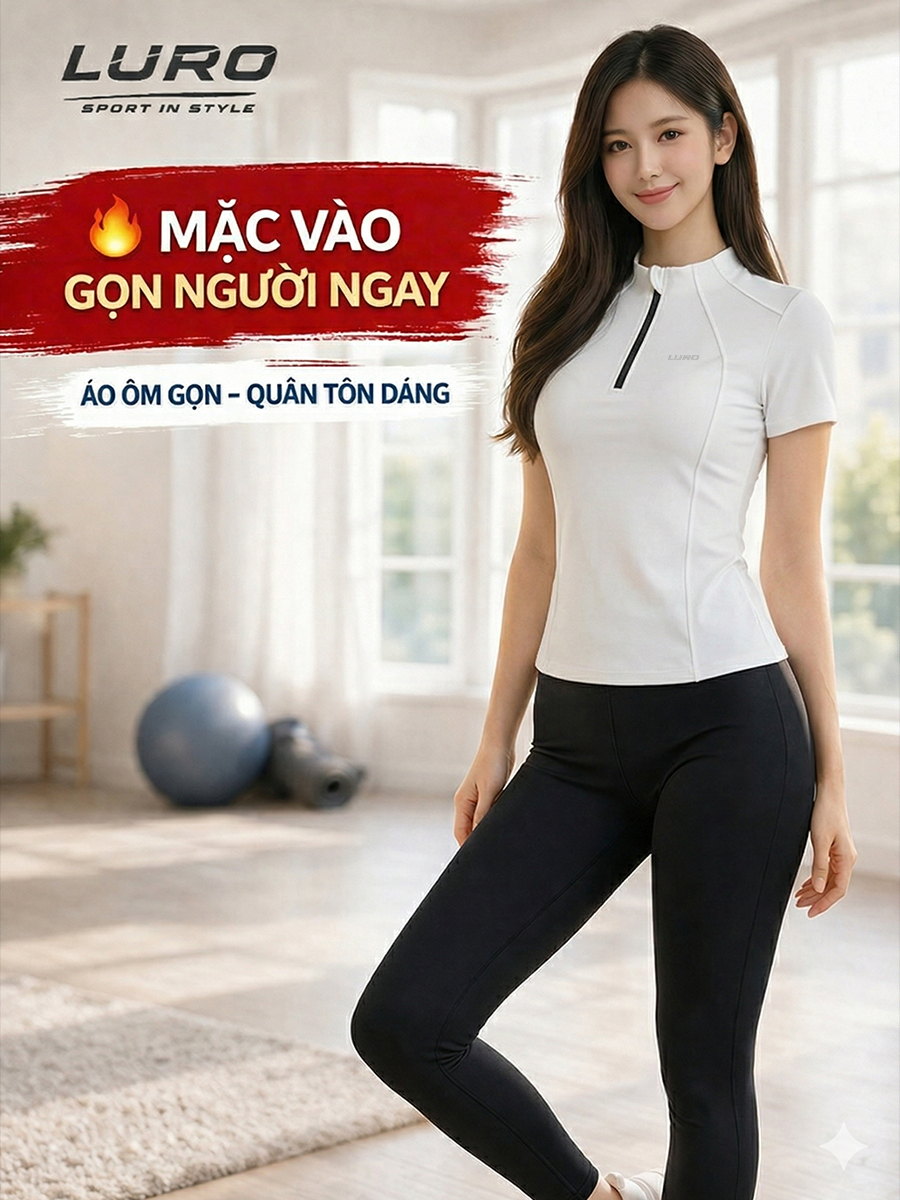 S11D-6N — Set đồ tập nữ áo khóa kéo & quần legging