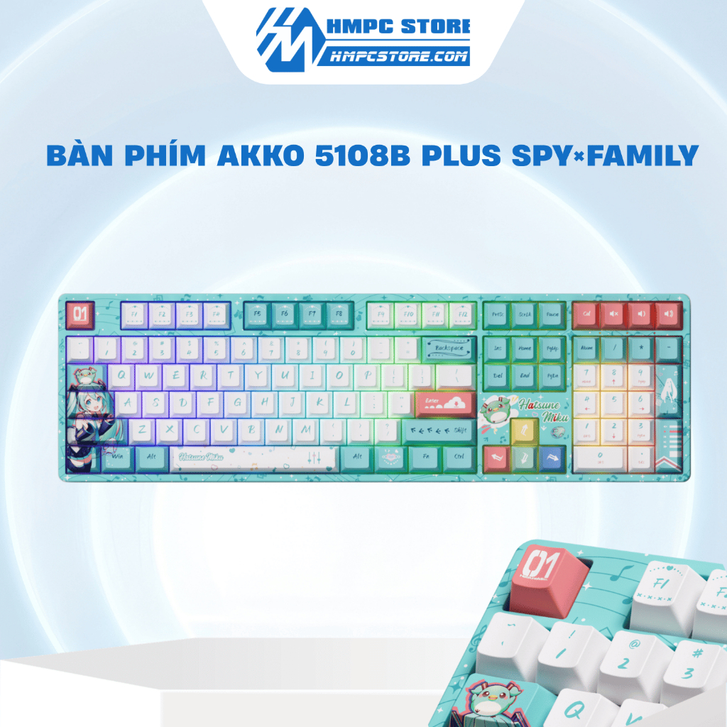 Bàn phím cơ AKKO 5108B Plus Hatsune Miku Akko Piano Pro Switch | LED RGB | Bảo hành 12 tháng
