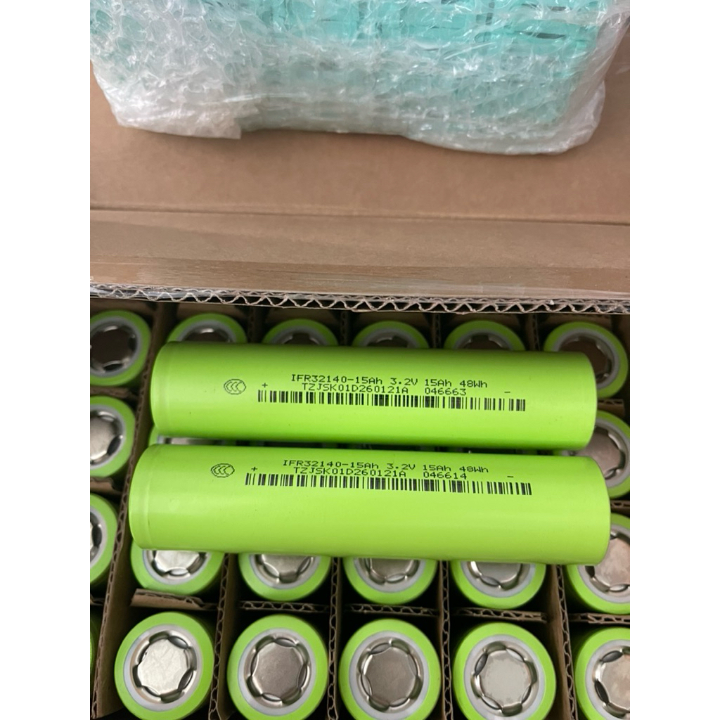 (TẶNG KÈM KHUNG) Cell pin sắt 32140 loại A 3.2v, dung lượng 15ah, New 100%