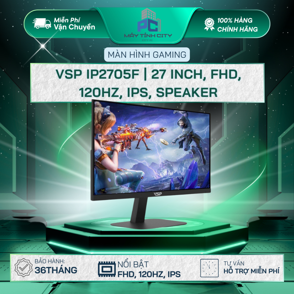 Màn hình Văn phòng VSP IP2705F | 27 inch, FHD, 120Hz, IPS, speaker - NEW
