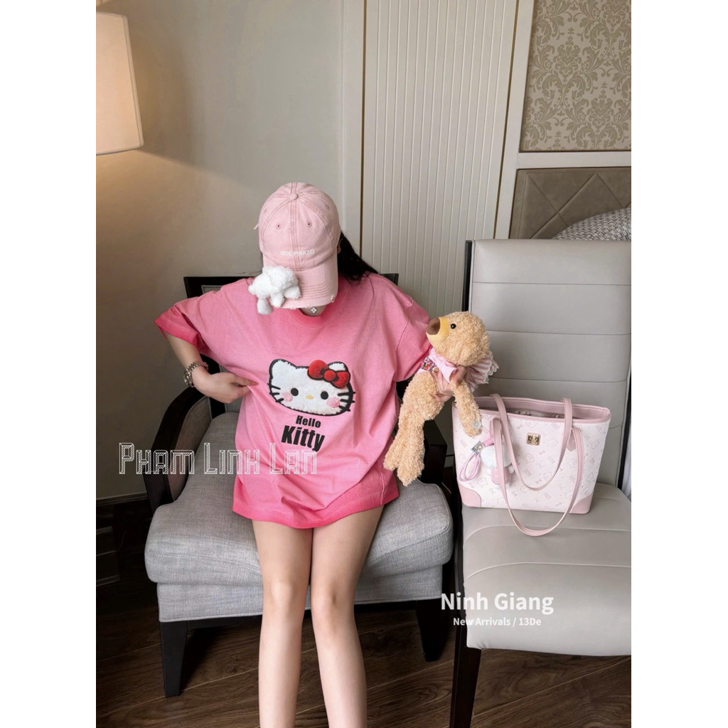 Áo Phông Gấu 13De Marzo Kitty Hồng Loang QC