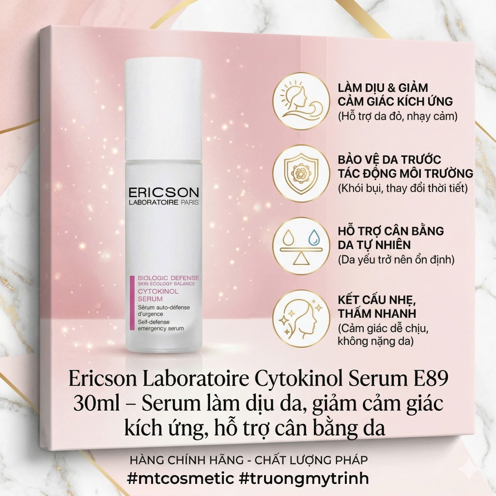 Serum làm dịu da, giảm cảm giác kích ứng, hỗ trợ cân bằng da Ericson Laboratoire Cytokinol Serum E89